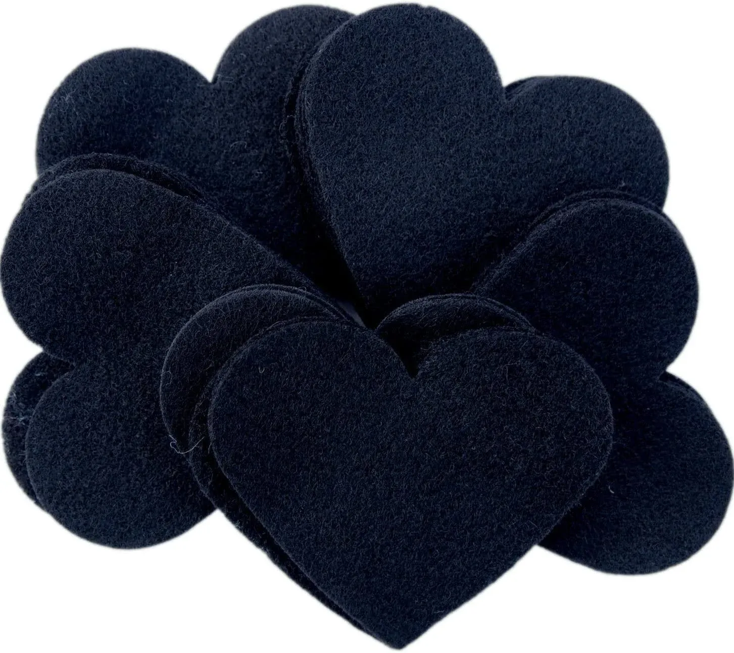 Black Felt 3 Inch Hearts (28pc)