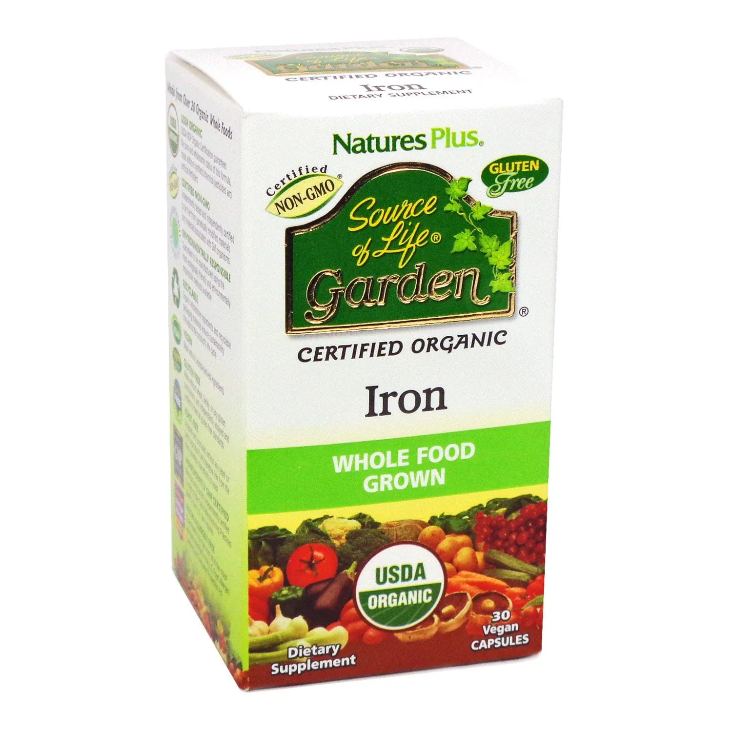 Nature's Plus Source of Life Garden Iron 30 Vegan Capsules