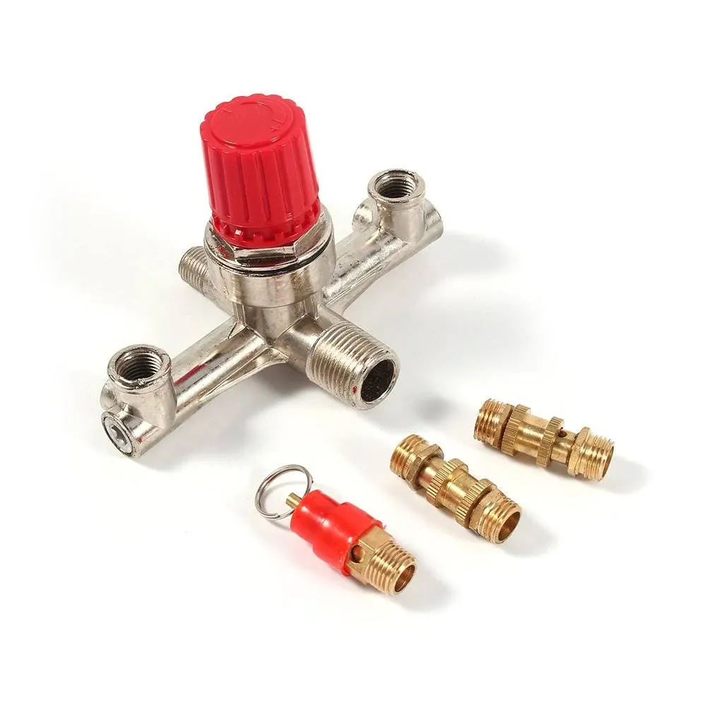 Double Outlet Tube Alloy Air Compressor Switch Pressure Regulator Valve Fit 