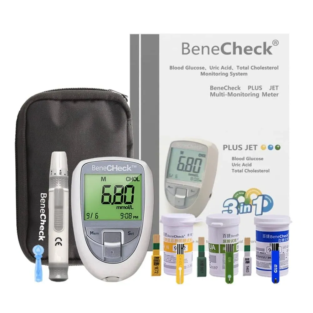 Hnxxyisite 3 in 1 Household Cholesterol Meter Home Cholesterol Test Meter Kit ...