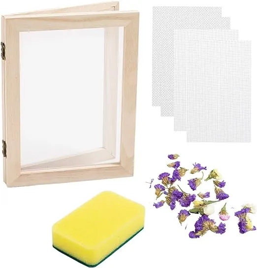 Eage Paper Making Screen Frame, A5 Size 7.5 x 9.8 Inch Wooden Papermaking Mould Kit for DIY Paper Craft and Dried Flower Handcraft