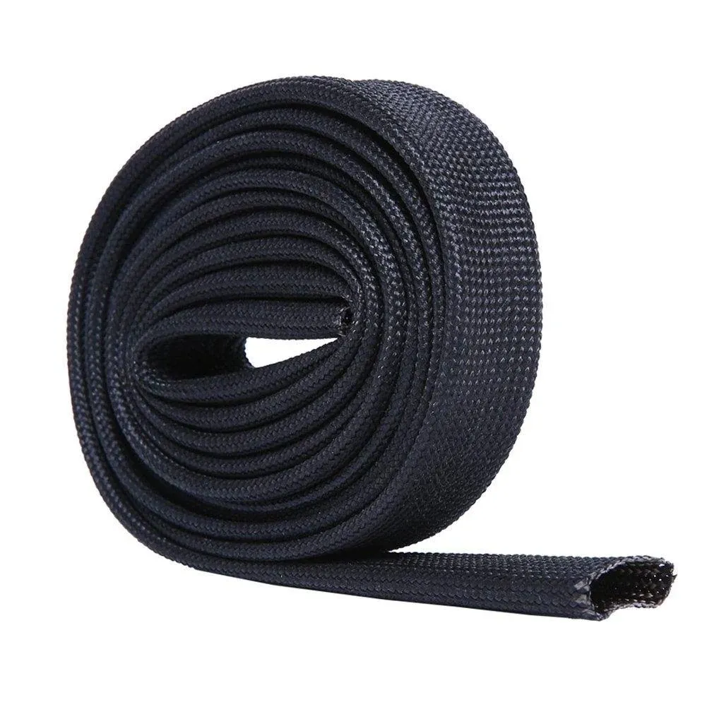 Hiwow 5FT Heat Sleeve Fiberglass Adjustable Heat Shield Sleeve Black Color 5F...