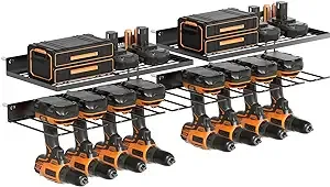 BSSOYAMM Power Tool Organizer for Tool Storage, Wall Mount Cordless Drill Sto...