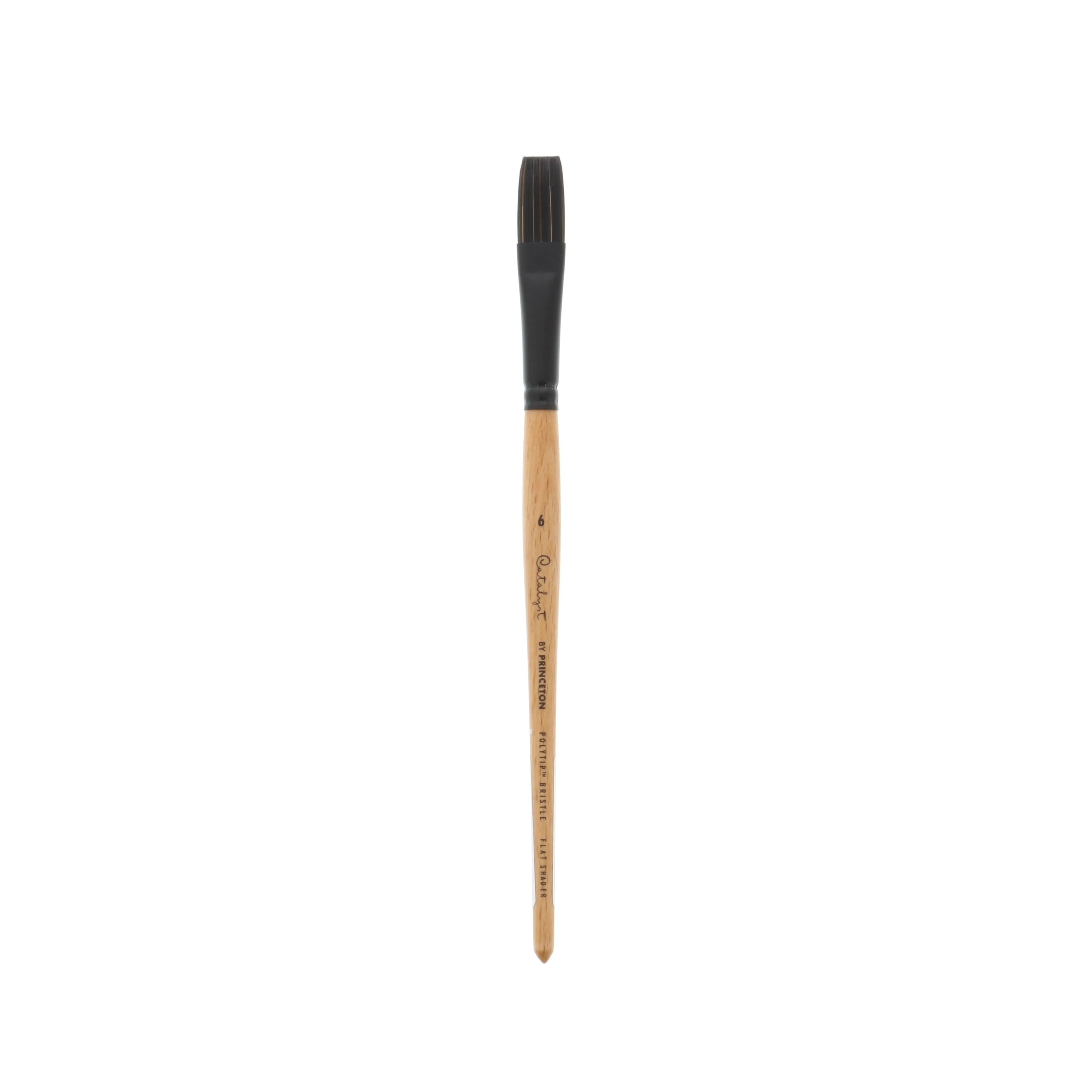 Princeton Brush Catalyst Polytip Short Handle Bristle Brush, Flat Shader, 6