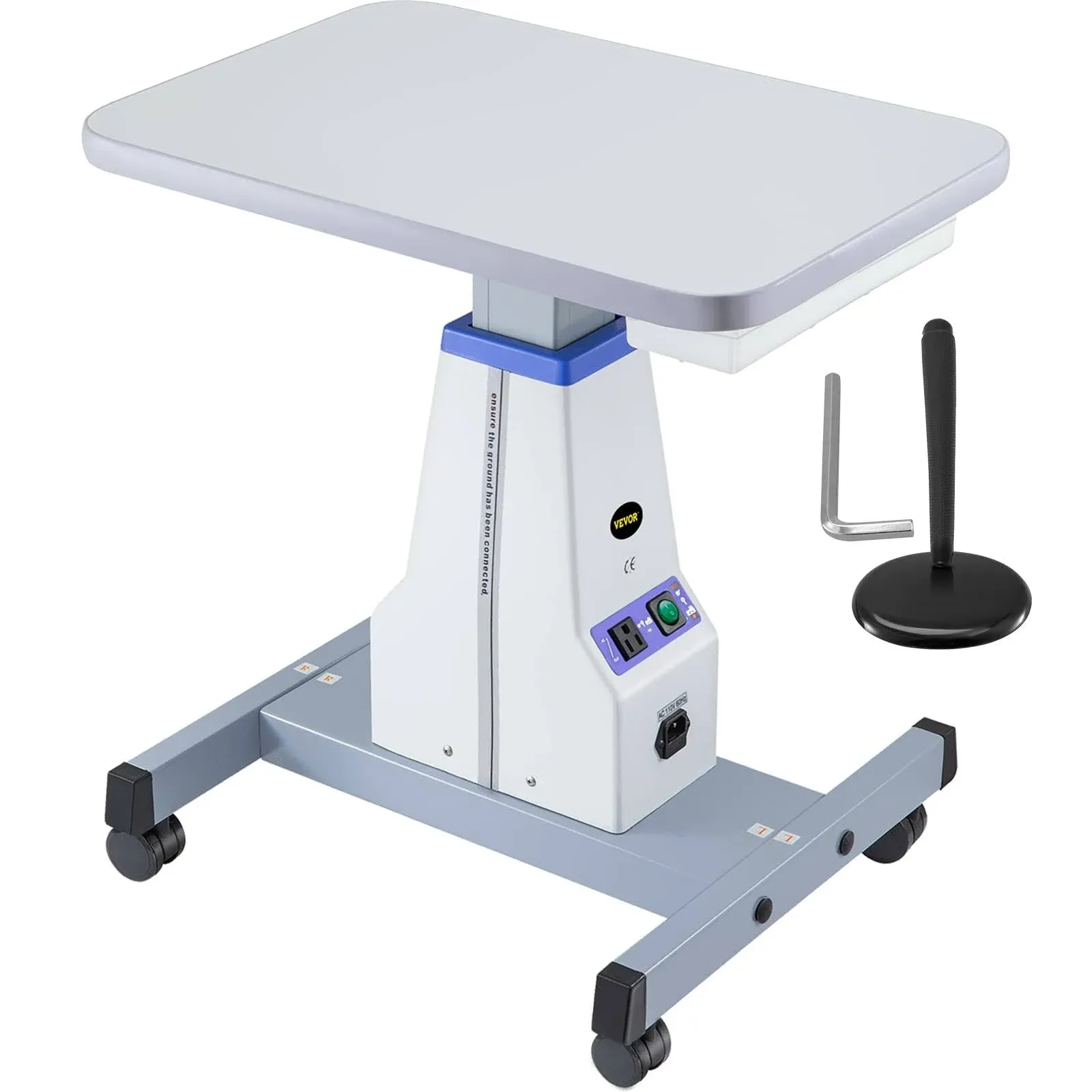 Motorized Instrument Table Professional Medical Cart Dental Cart Adjustable Optical Eyeglass Motorized Instrument Working Table for 2 Instruments (D16 18.9" x 15.7")