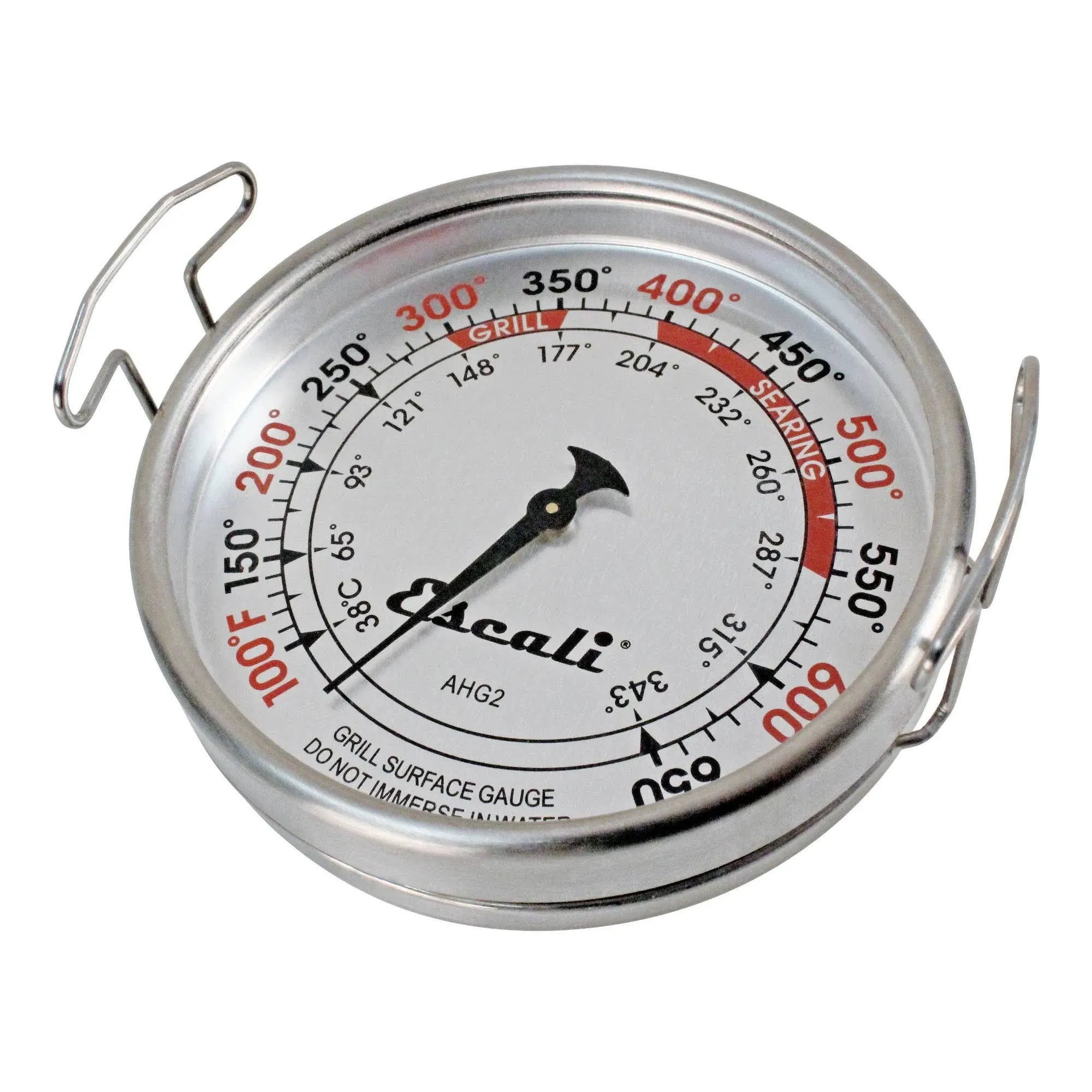 AHG2 Stainless Steel Extra Large Direct Grill Surface Thermometer, Searing Tempe