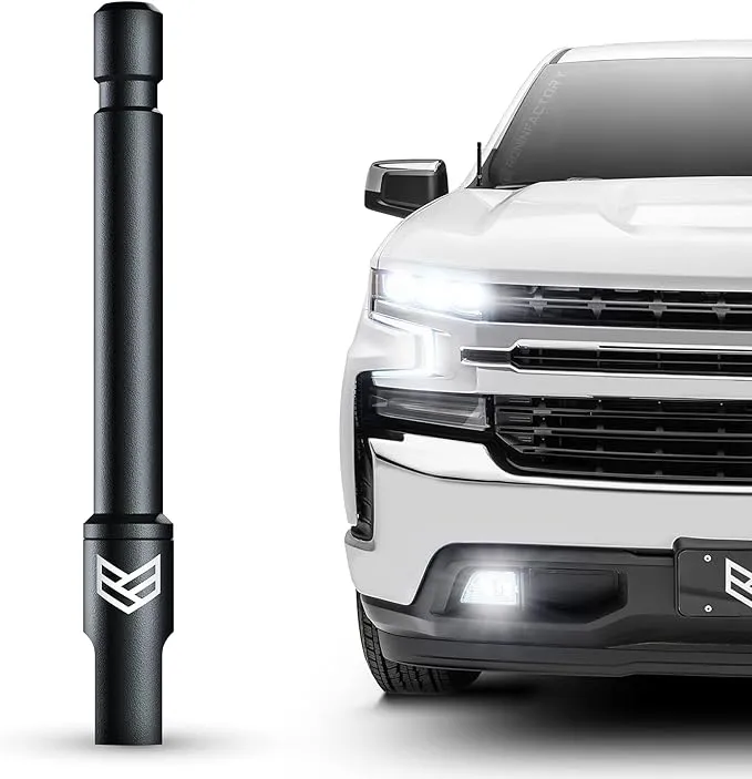 RONIN FACTORY Truck Antenna for Chevy Silverado & GMC Sierra Accessories (2014+) Anti Theft - Carwash Safe Short Replacement Antenna (5 Inch Flexible)