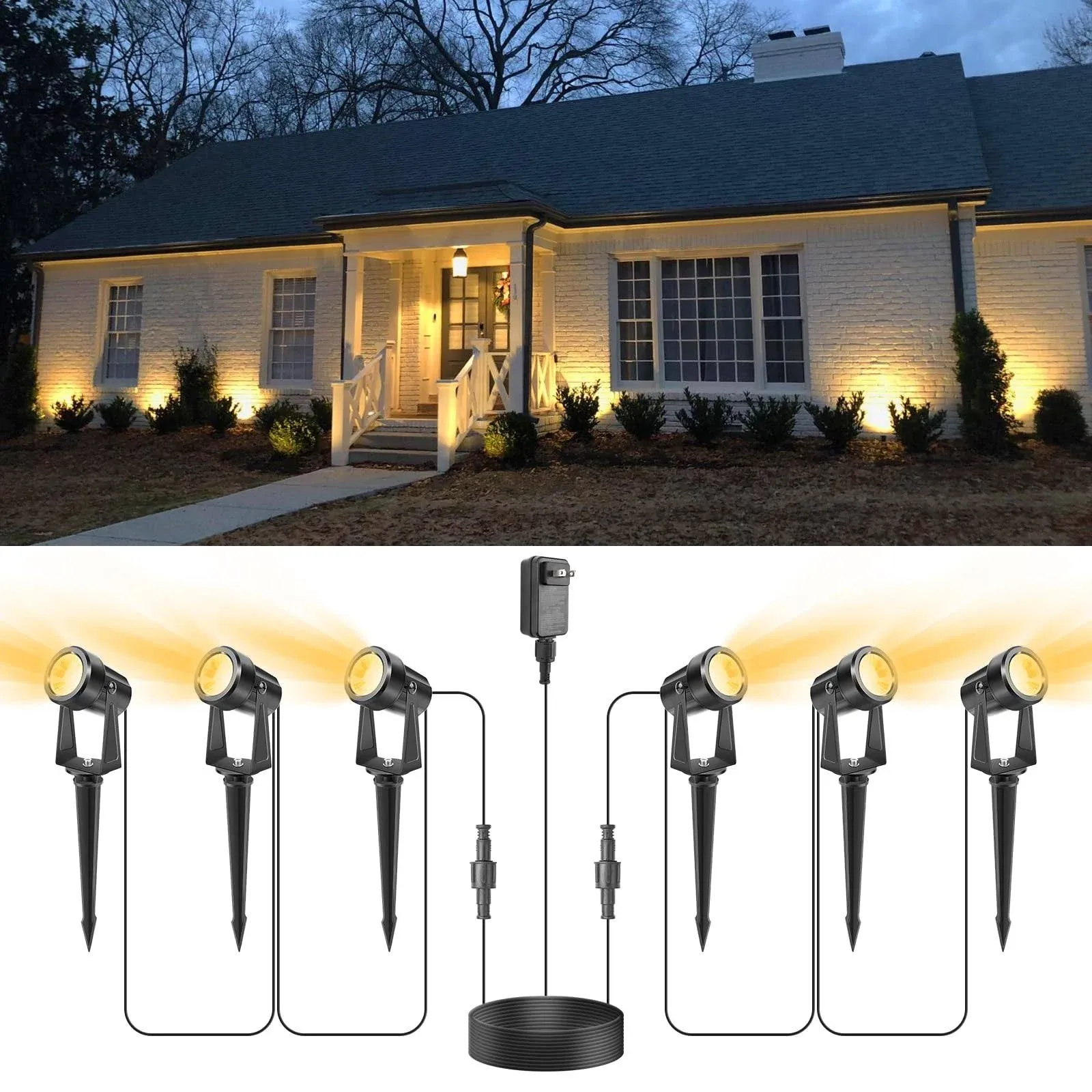 Outdoor Uplights Spotlights,Low Voltage Landscape Lights with Transformer and...