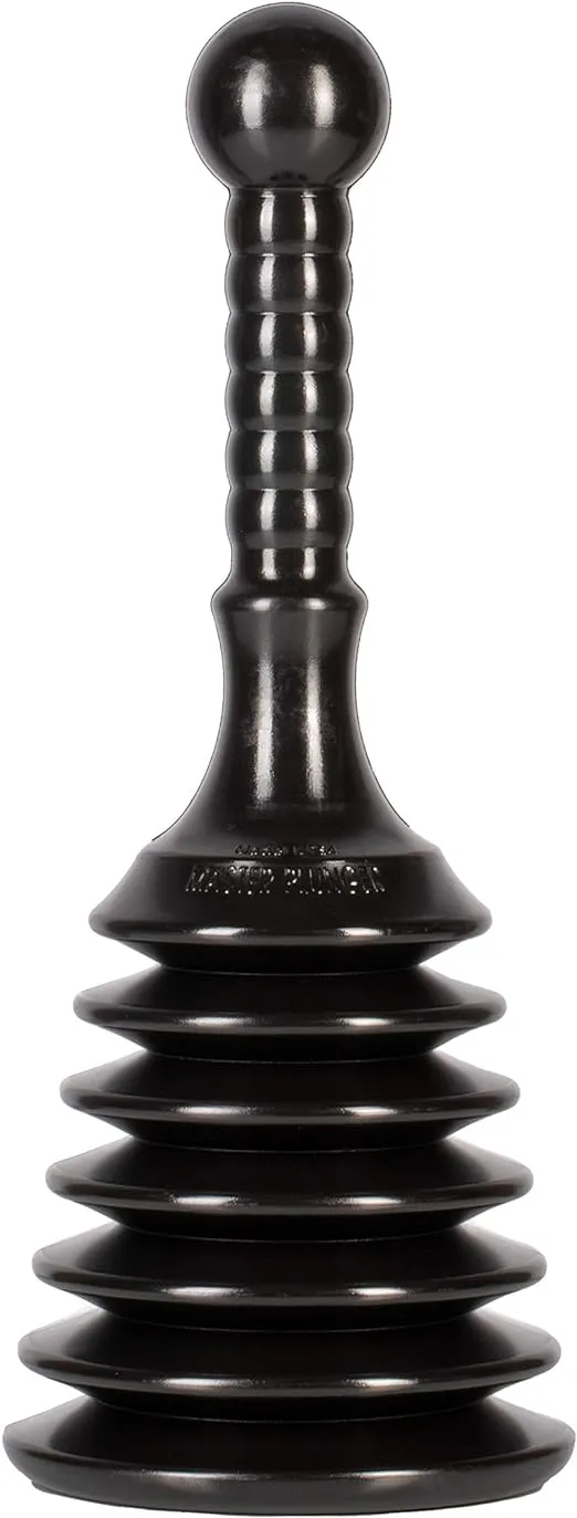 Master Plunger MPS4 Sink & Drain Plunger for Kitchen Sinks, Bathroom Sinks, Showers, and Bathtubs. Small and Strong Design with Large Bellows Commercial & Residential Use, Black