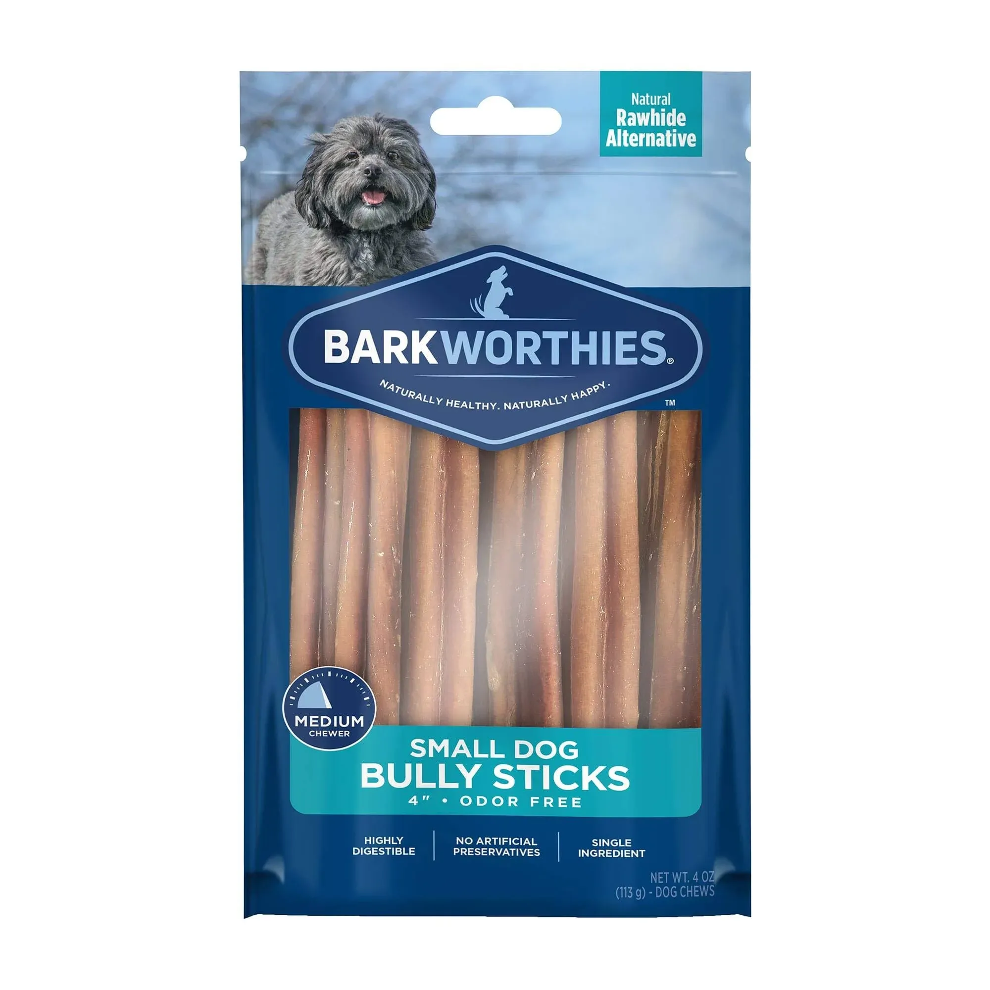 Barkworthies Odor Free Bully Sticks 4"