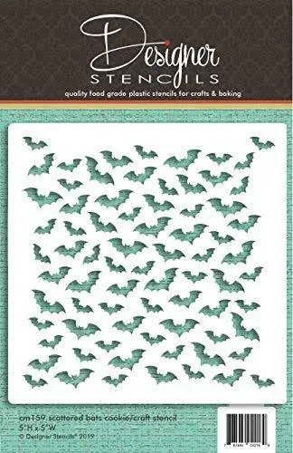 Scattered Bats Cookie and Craft Stencil CM159 by Designer Stencils