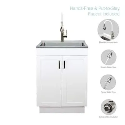 Transolid 24-in All-in-One Laundry/Utility Sink Kit with Faucet