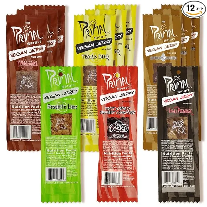 Primal Spirit Vegan Jerky Most Popular Flavors Pack