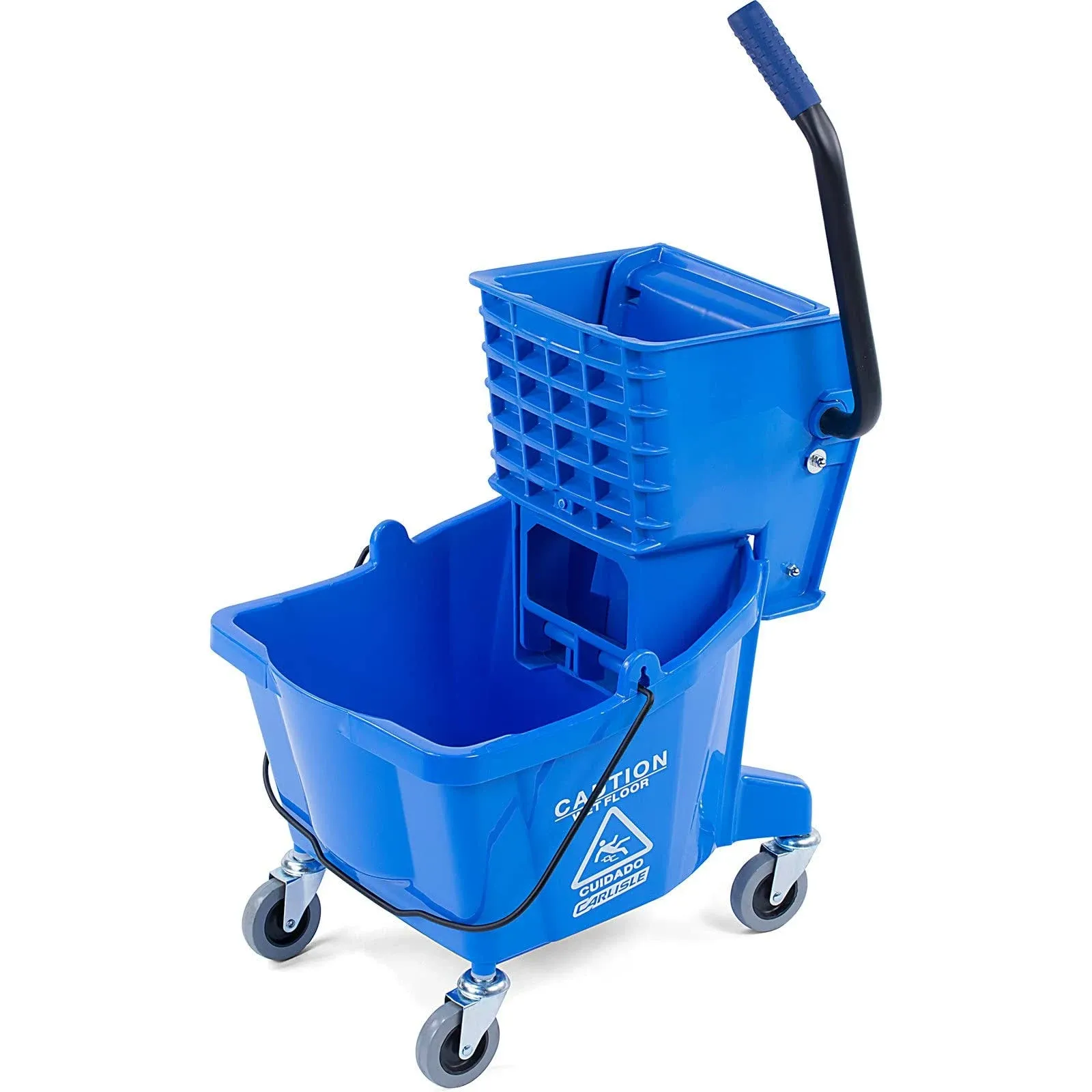 Mop Bucket with Side-Press Wringer for Floor Cleaning, Restaurants, Offices, and