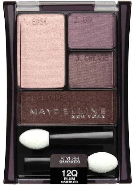 Maybelline New York Expert Wear Eyeshadow Quads, 12Q Plum Smokes Stylish Smokes, 0.17 Ounce