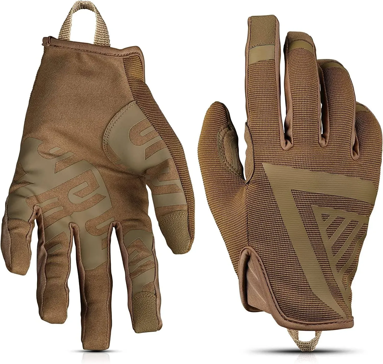 Glove Station The Impulse - Tactical Shooting Gloves for Men with Touchscreen Compatibility, Lightweight Design and Outstanding Grip for Outdoor, Sports, Motorcycle and Work - Tan, Large Size