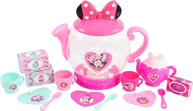 Minnie Mouse Terrific Teapot, Kids Pretend Play Tea Set, Officially Licensed Kids Toys for Ages 3 Up by Just Play