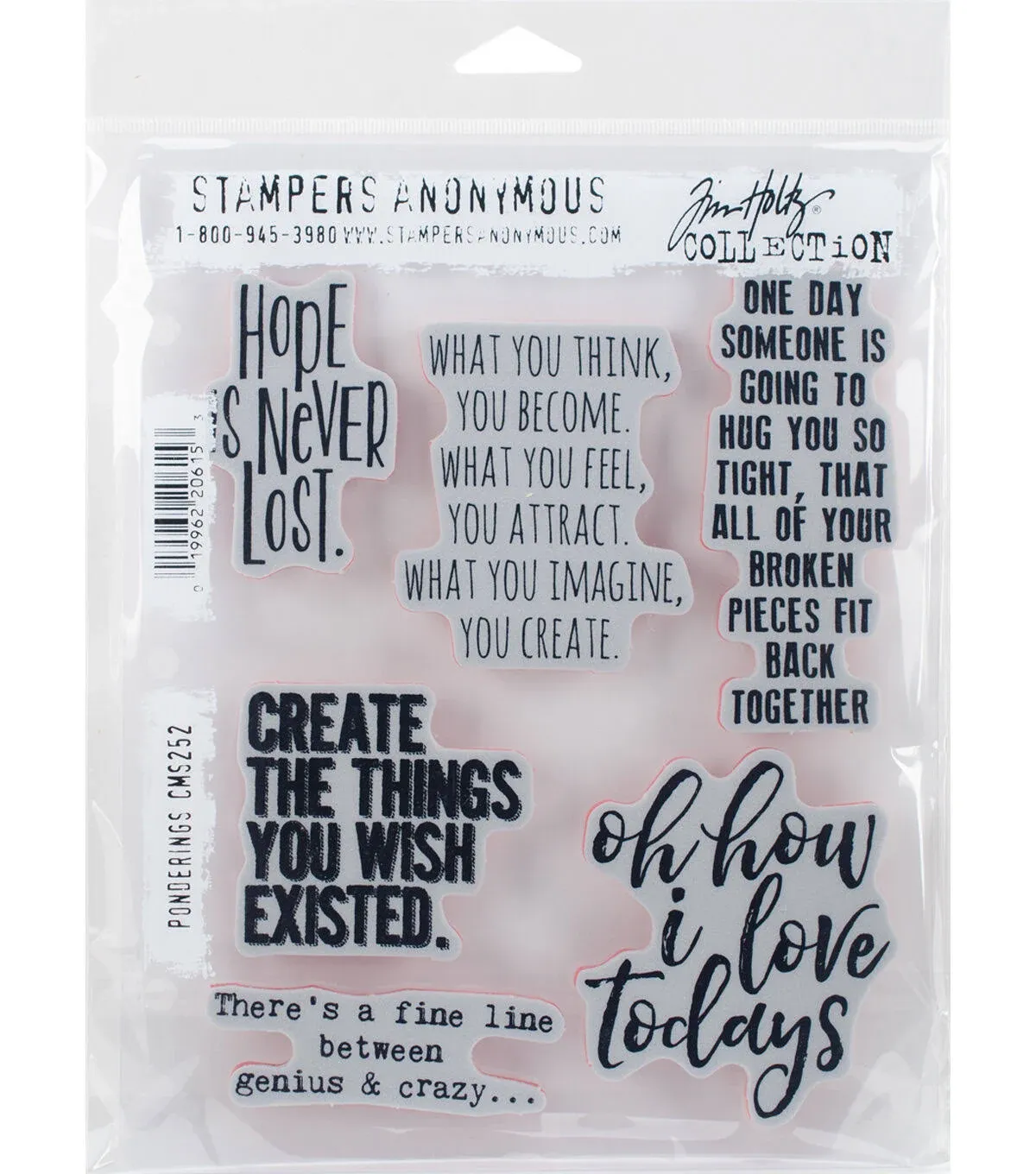 Tim Holtz Cling Stamps 7"X8.5" Ponderings