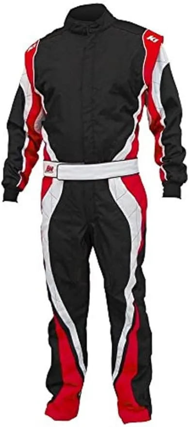 10-SP1-R-LXL Speed 1 CIK/FIA Level 2 Approved Kart Racing Suit (Red/White/Black, Large/X-Large)