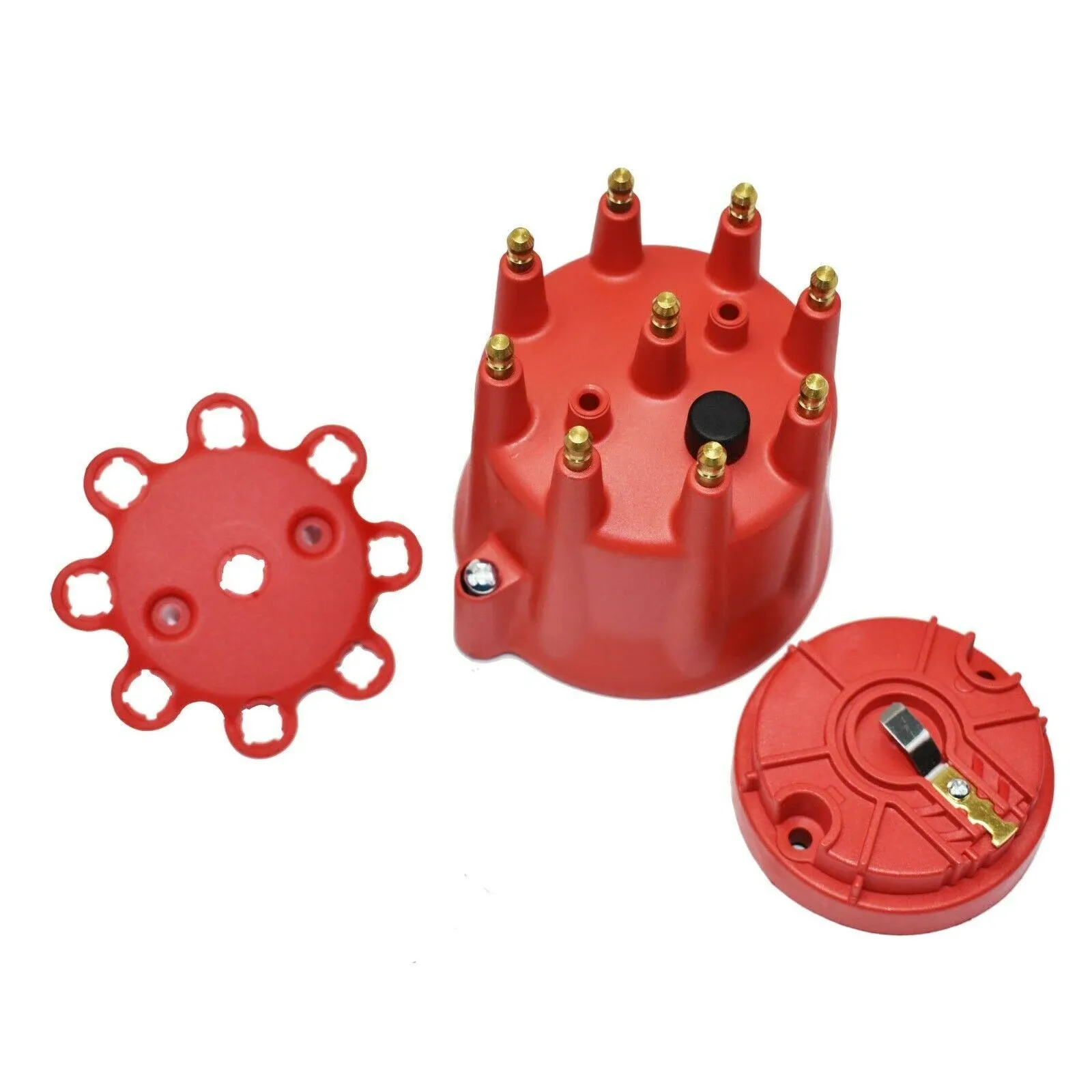 A-Team Performance 8-Cylinder Male Pro Series Distributor Cap &amp; Rotor Kit (Red)