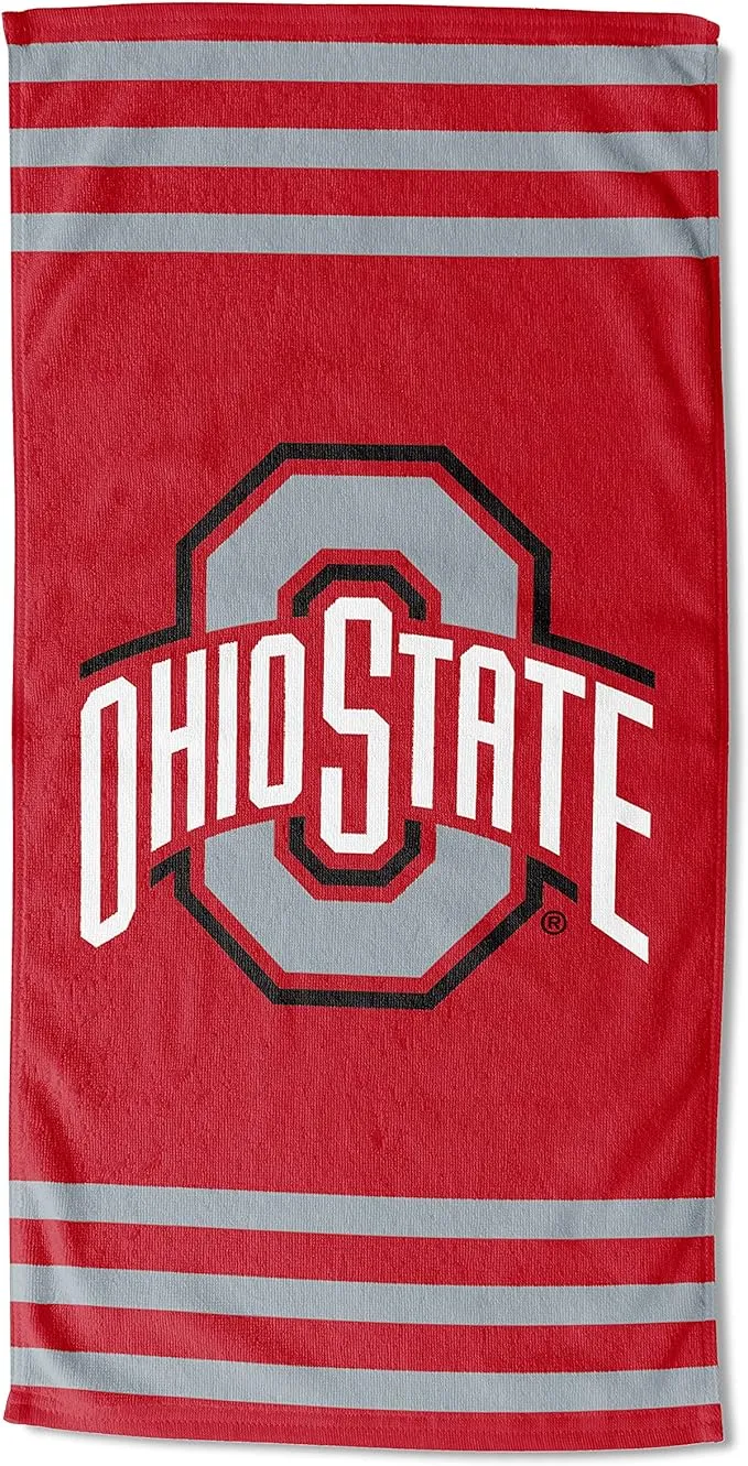 NORTHWEST NCAA Ohio State Buckeyes Beach Towel, 30" x 60", Stripes