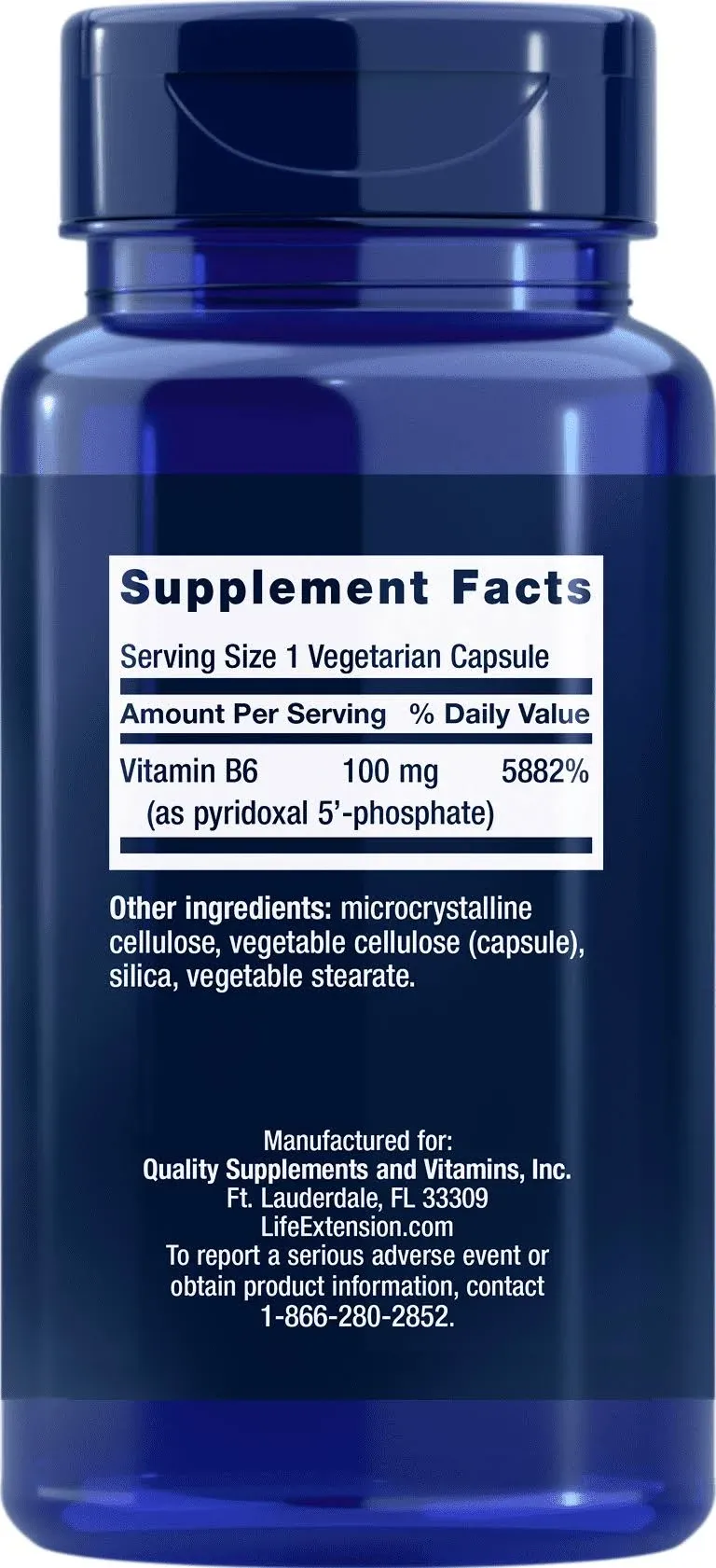 Life Extension Pyridoxal 5-Phosphate Caps 100 mg P5P, 90 Veg Capsules - Advanced Vitamin B6 Supplement