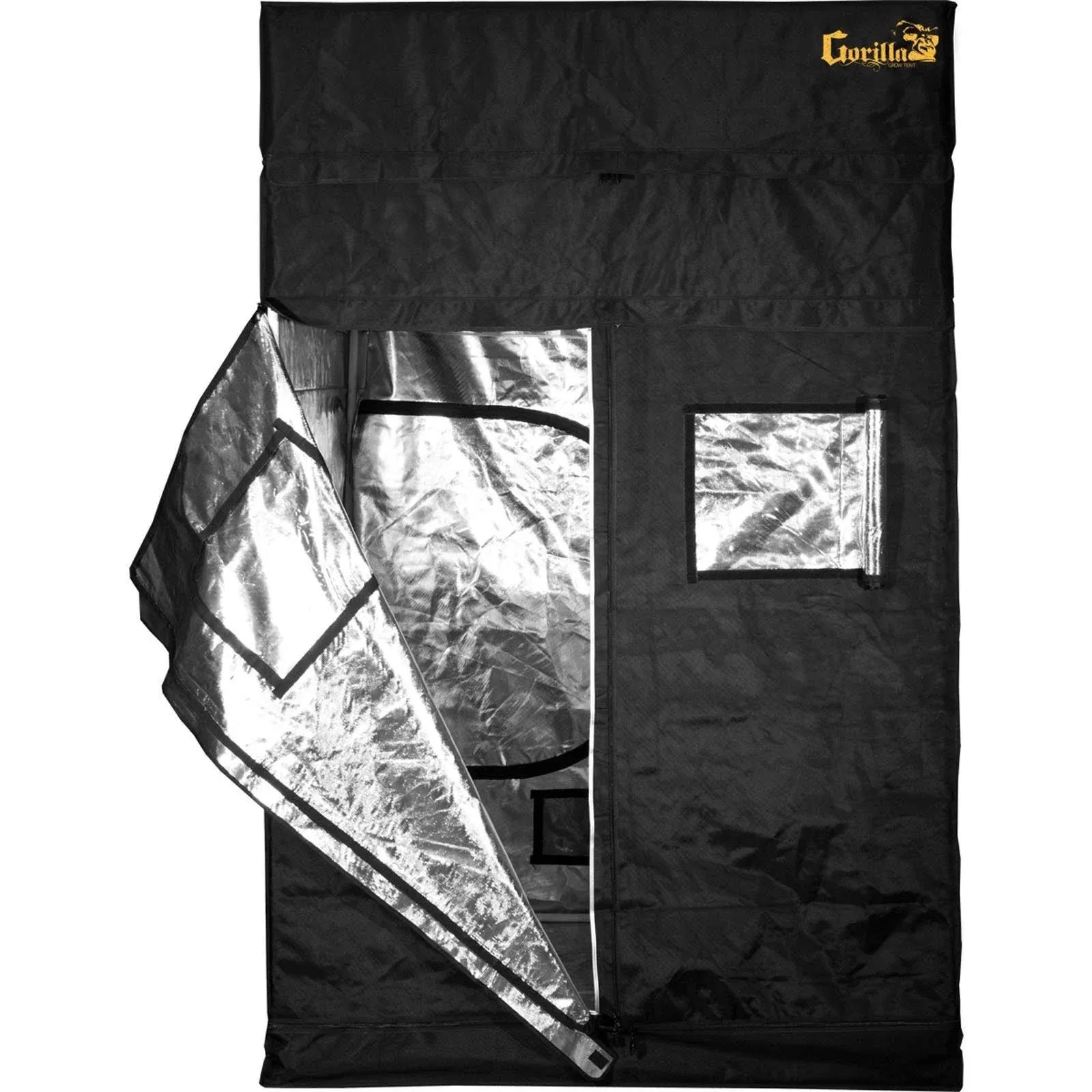 Gorilla Grow Tent 5x5, Tallest Height-Adjustable, Industrial-Strength Thickest Canvas with EZ Clean Diamond Reflective Interior, Strongest Zippers, All-Steel Poles for Professional Indoor Growing