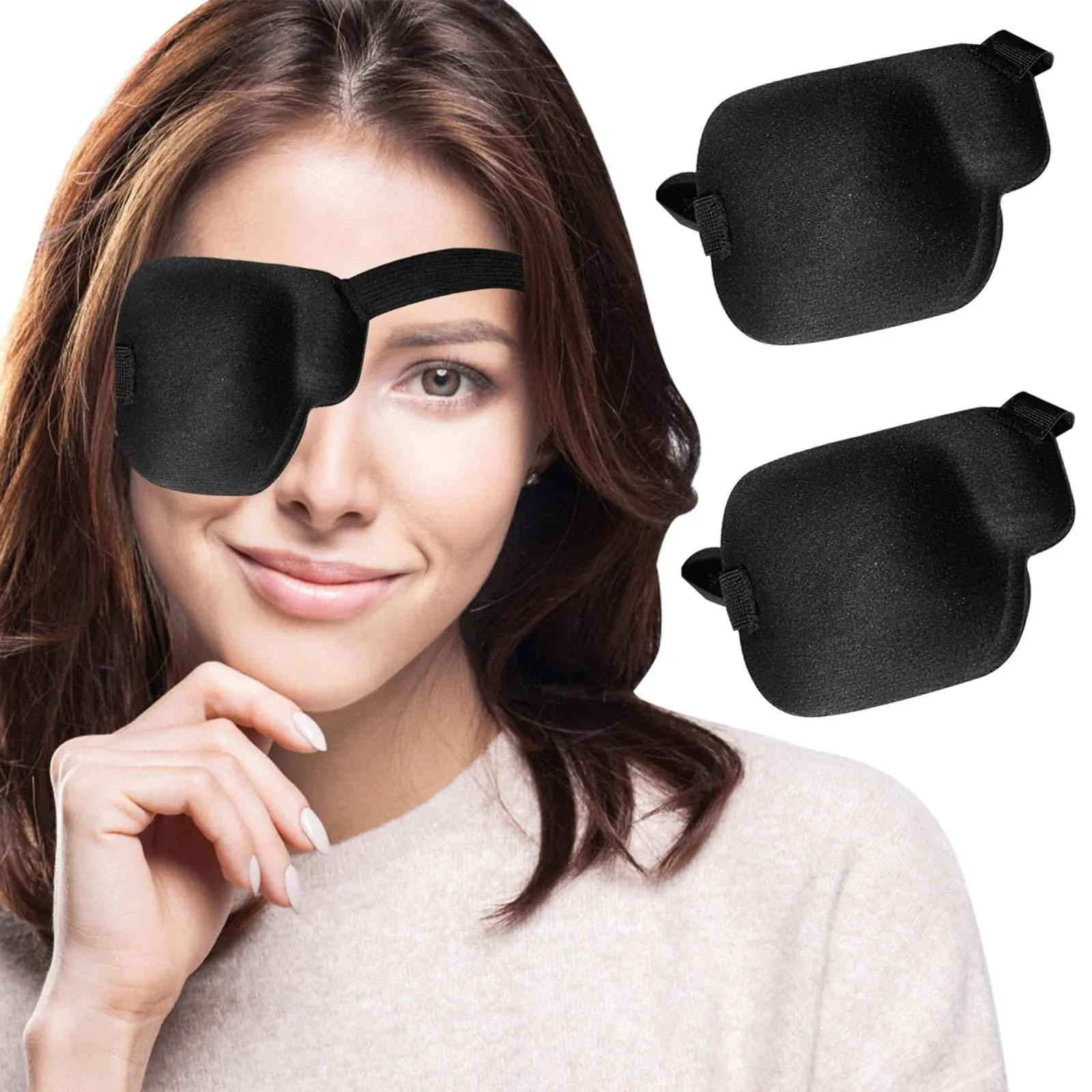 2Pcs 3D Eye Patches for Adults, Adjustable Medical Eyepatch for Lazy Eye,Large