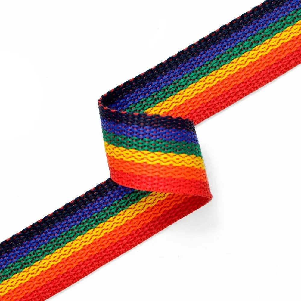 25mm (1") Rainbow Polypropylene Weaving Trim, JUL-140123 (2-Yards)