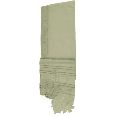 HolyLandMarket Mens Messianic Shawl / Tallit - The Messiah Tallit (All White / Silver)