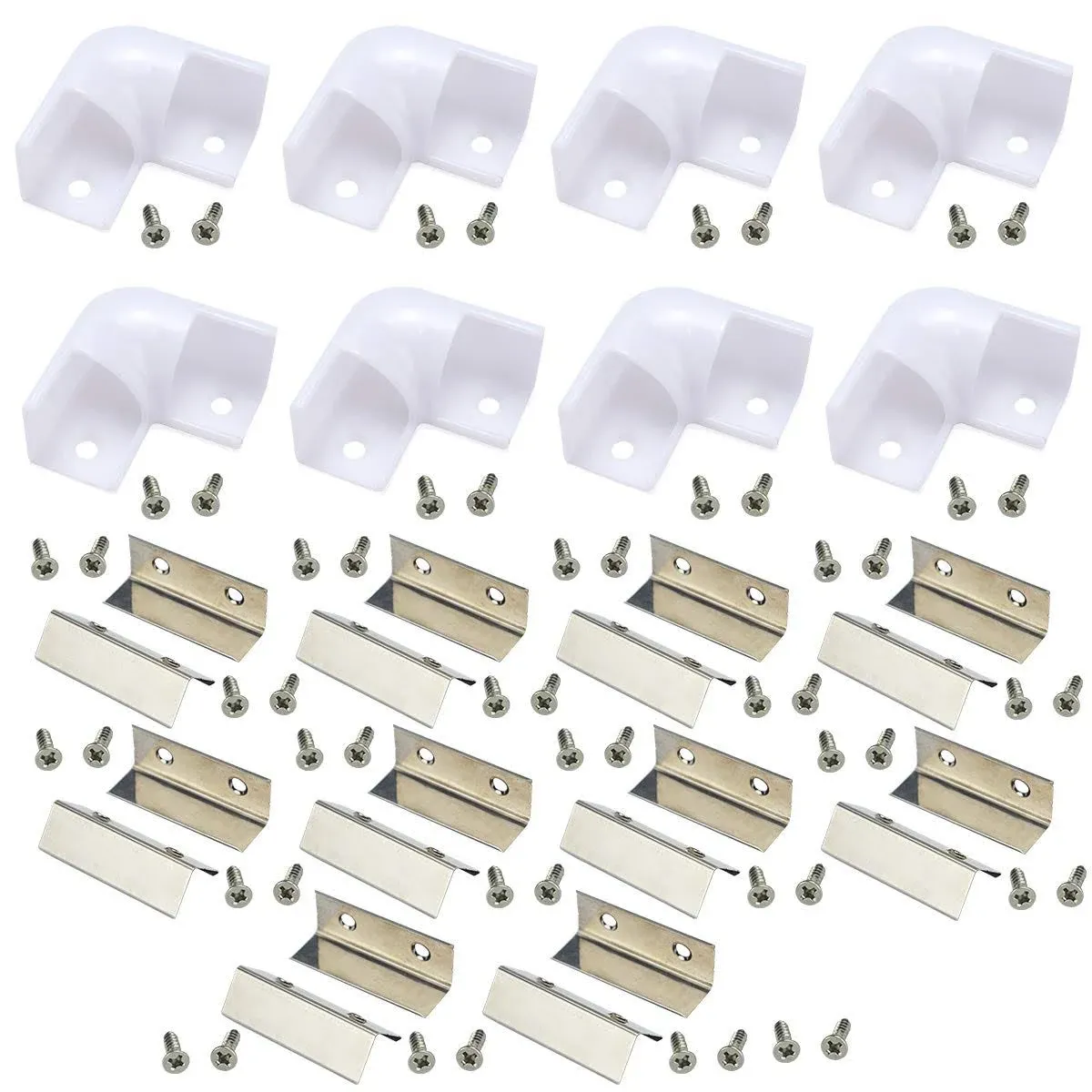 Muzata 8PACK LED Channel Corner Connector Kit L-Shape Adaptor and 20PCS Extension Connectors for V-Shape V1SW Aluminum Channel LC08