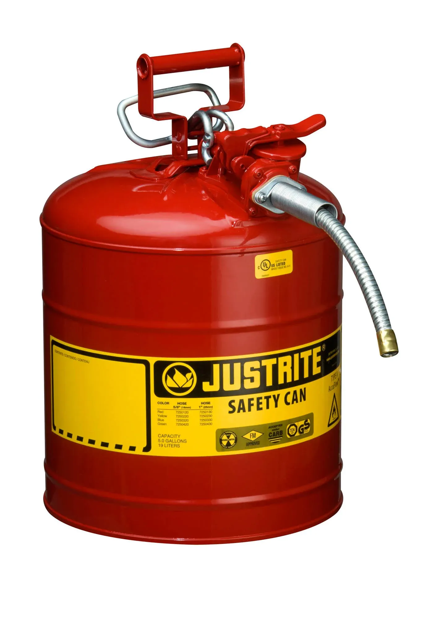 Justrite Safety Can 5 Gal Type II Red