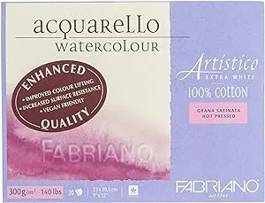 Fabriano Artistico Watercolor Block, 9 x 12, Extra White