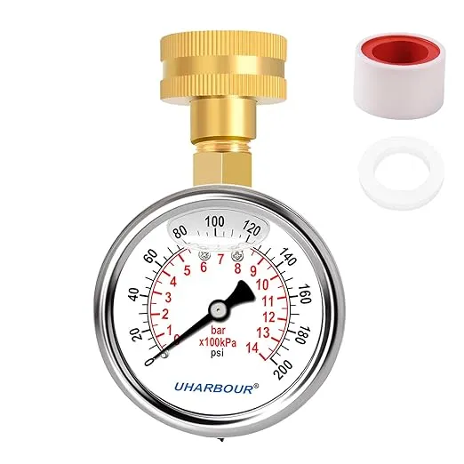 Glycerin Filled Water Pressure Gauge 200psi/14bar 2&#034; Dialstainless Steel Case Br