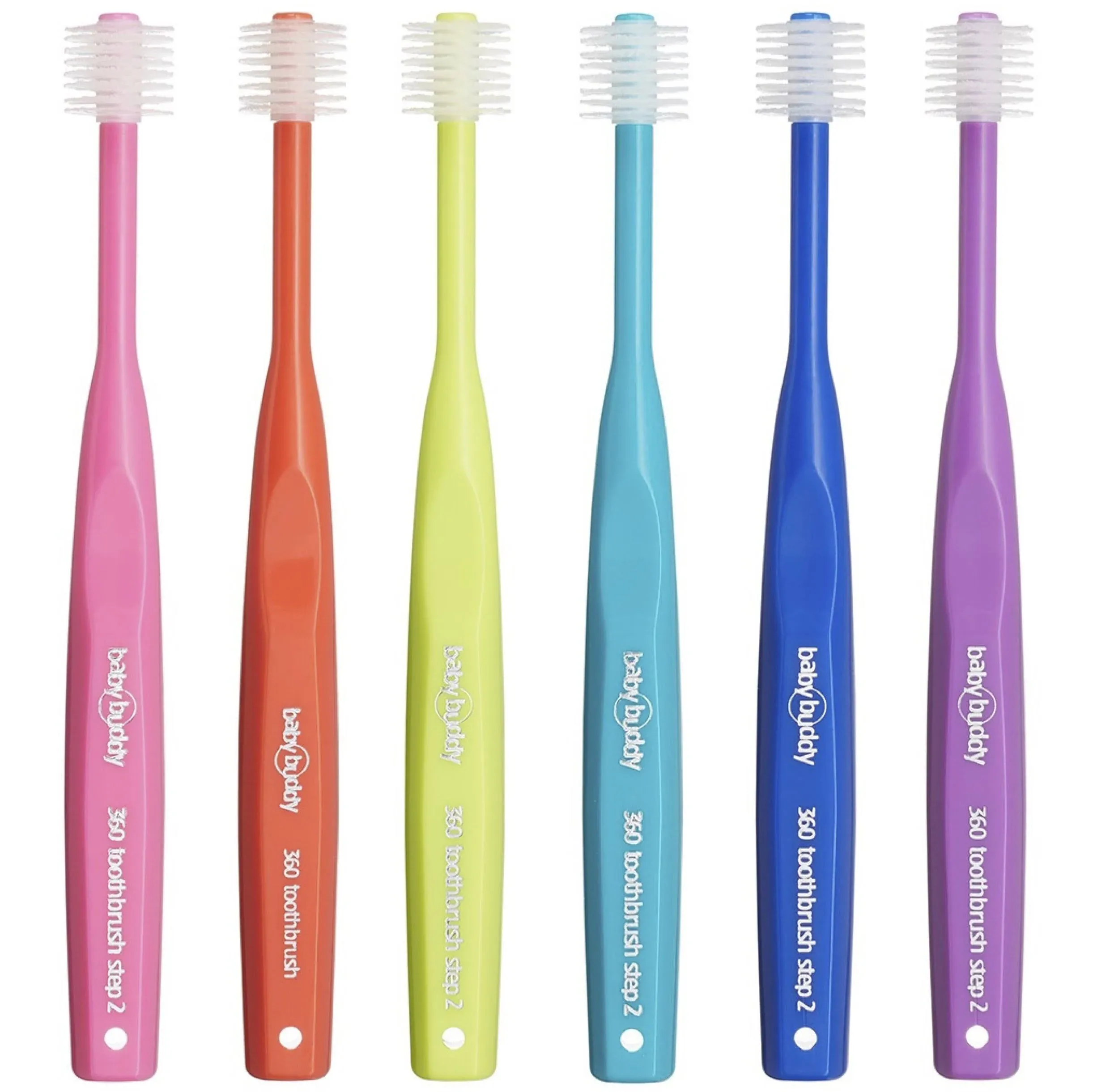 Brilliant Oral Care Child Toothbrush with Soft Bristles and Round Head, for a Kid Approved, Easy to Use All-Around Clean Mouth, Ages 2-5 Years, Assorted Colors, 6 Pack