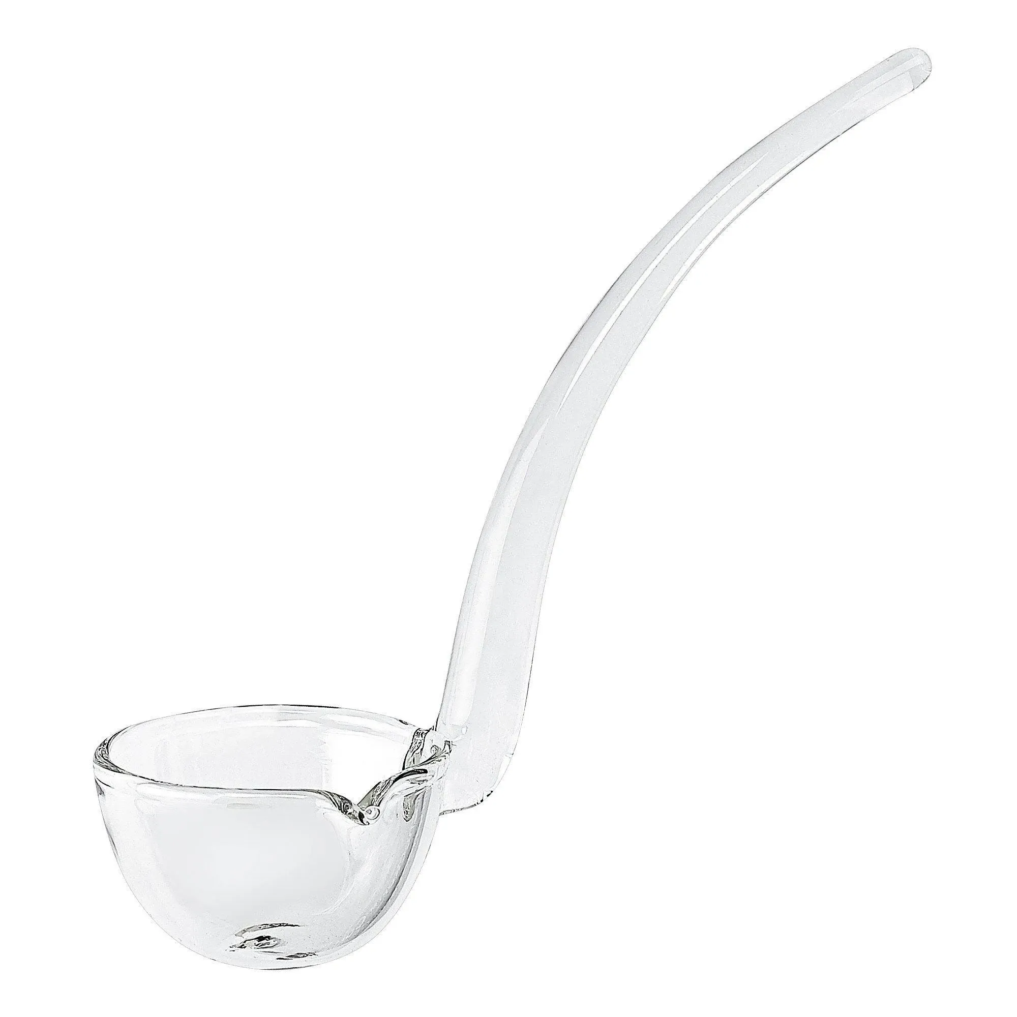 Badash Crystal Gravy Serving Ladle - 6" Long Mouth-Blown Lead-Free Clear Glass Punch Ladle - Elegant Small Spoon-Sized Serving Utensil - Glass Gravy Ladle for Sauce & Salad Dressing