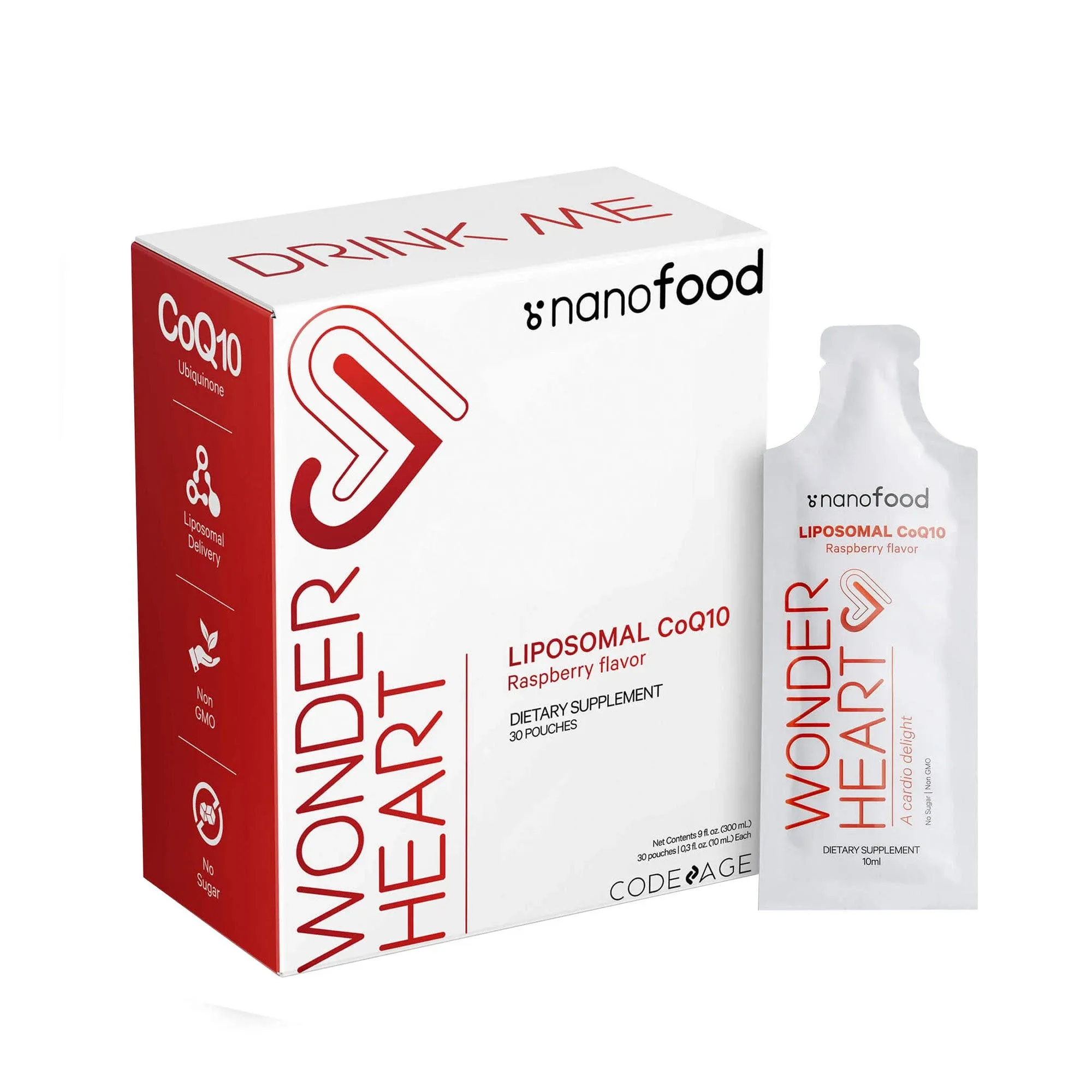 Codeage nanofood Wonder-Heart Liposomal CoQ10 - Raspberry | GNC