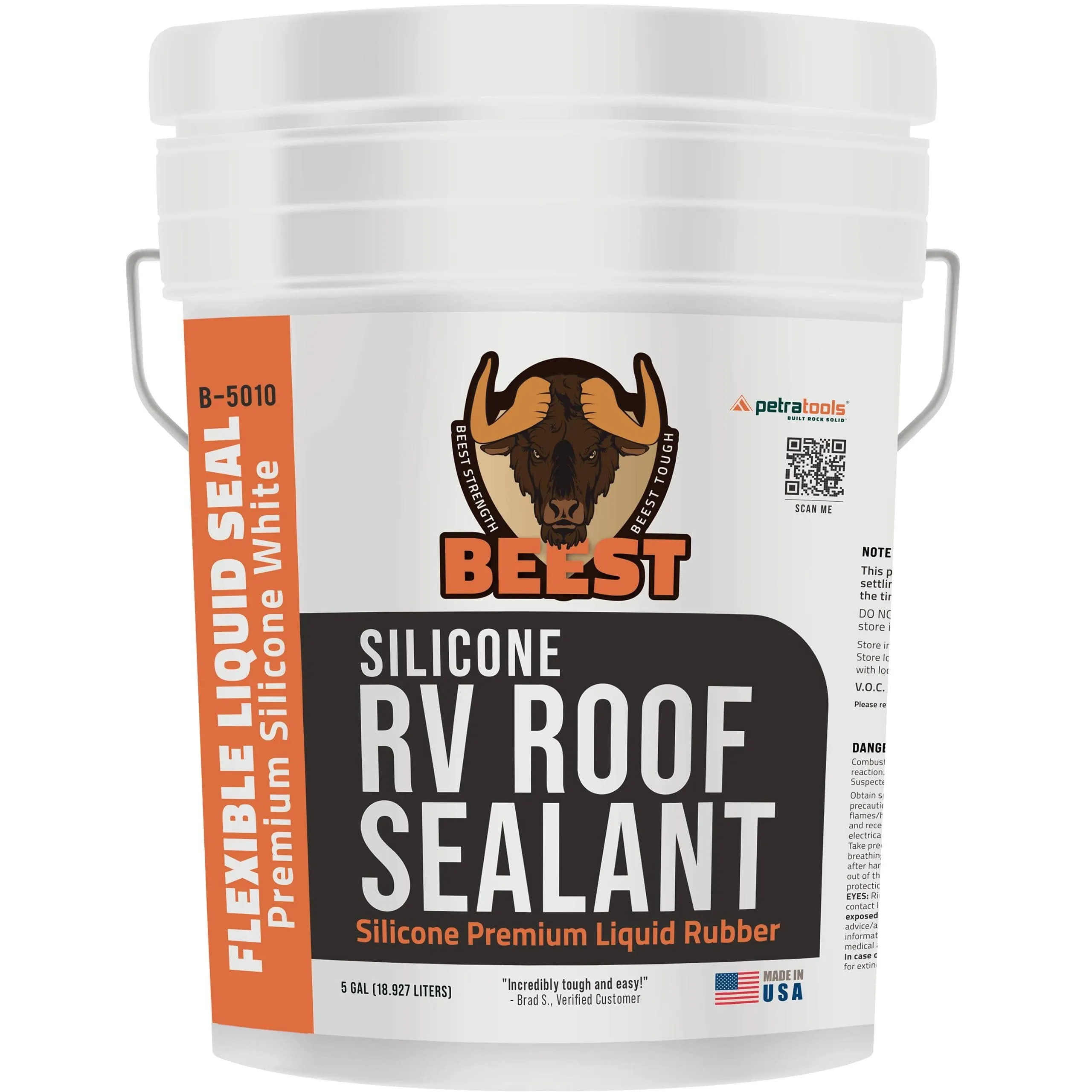 BEEST RV Roof Sealant White (Silicone Liquid Rubber Coating) - RV Roof Coating &amp;