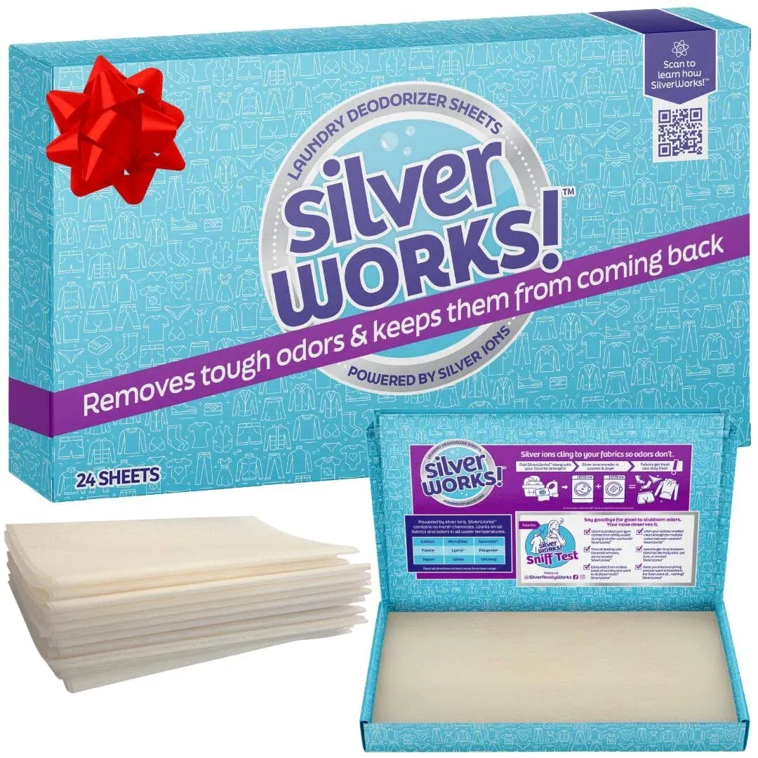 SilverWorks! Deodorizer Laundry Odor Eliminator For Clothes - Natural Silver... 