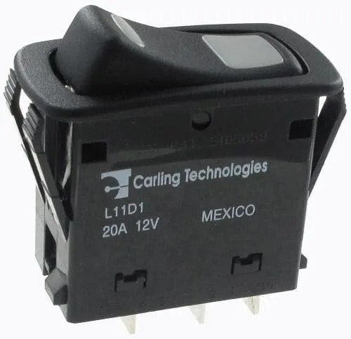 Rocker Switches SP ON-NONE-OFF 20A 12V by Carling Technologies