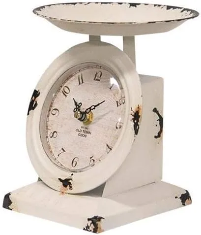 Farmhouse White Old Town Scale Clock 