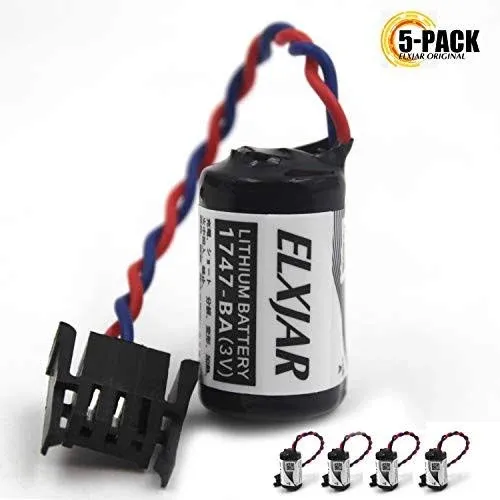 (5-Pack) 3V 1100mAh 1747-BA Replacement PLC Battery for FDK CR14250SE, AB All...