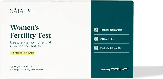 Natalist Women's Fertility Test - at-Home Test Kit by Everlywell Measures Key Hormones - Physician-Reviewed Digital Results Within Days - Ages 18+