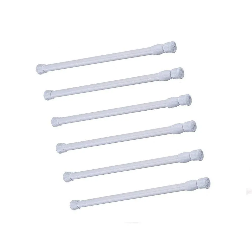 qinsou 4 Pack Tension Rods Adjustable Spring Steel Cupboard Bars Tension Curtain Rod Shower Rod Closet Rod Tensions Rod