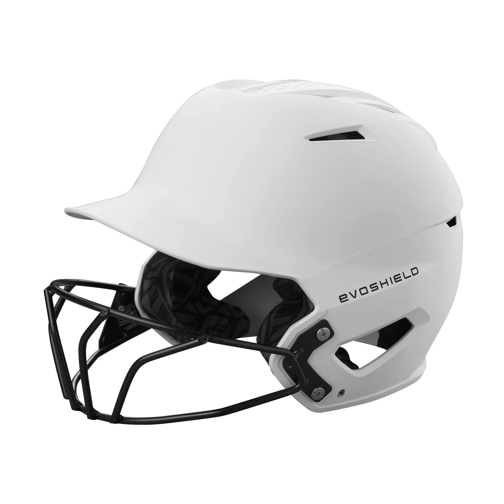 EvoShield XVT 2.0 Matte Batting Helmet with Fastpitch Mask - White