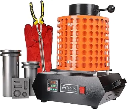 TOAUTO Upgraded Gold Melting Furnace TGF3000-V1.1, 1+3 KG Electric Digital Smelting Furnace 1400W 2100F PID Smelter Kiln Kit Casting Refining Jewelry Precious Metals Gold Silver Copper Aluminum (110v)