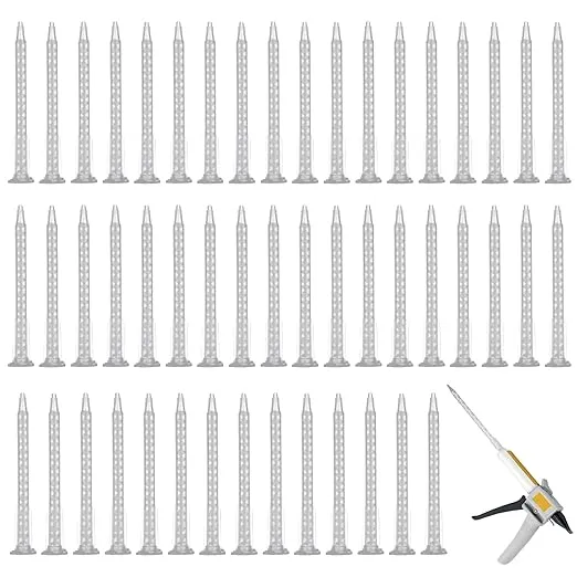 50PCS 4.05'' Epoxy Mixing Nozzle, Static Mixing Nozzle Adhesive Cartridges Tip Mixer Nozzles, Adhesive Gun Applicatior for 50ml/1.7oz (1:1Ratio) (50)