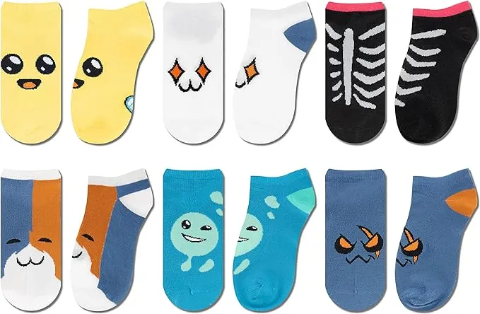 FORTNITE Boys Socks, 6 Pack Kids Ankle Socks for Boys, Boys No Show Socks, Ankle Socks for Boys Patterns