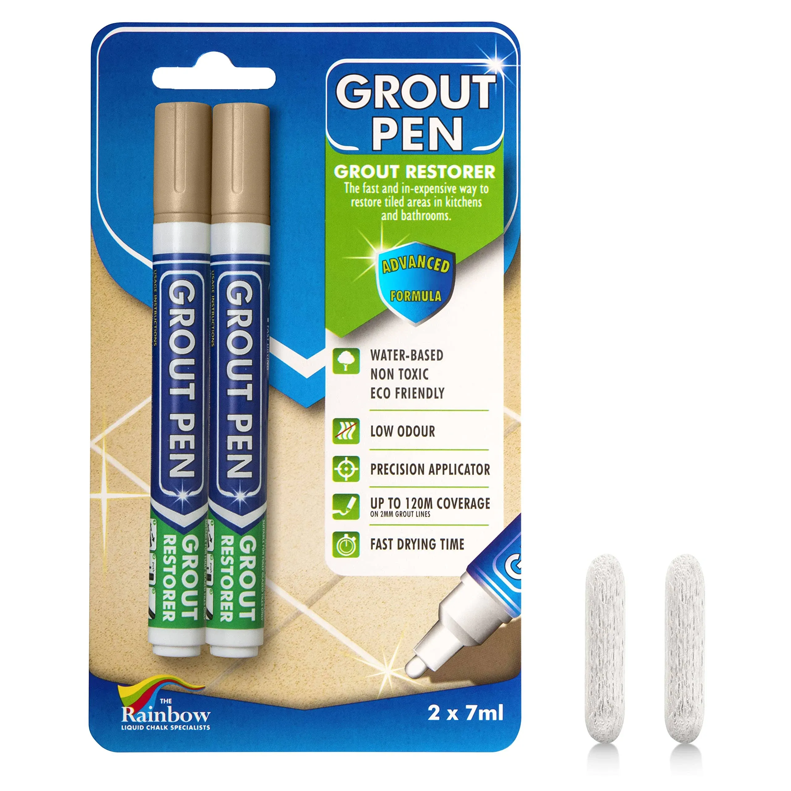 Grout Pen Tile Paint Marker: Waterproof Grout Paint, Tile Grout Colorant and Sealer Pen - Winter Grey, Wide 15mm Tip (20mL)