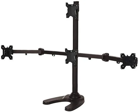 EZM Articulating Heavy-Duty Pyramid 1 Over 3 Quad Monitor Mount Stand 002-0034